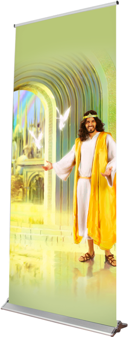 Welcome Home Retractable Banner - Jesus (500x700), Png Download