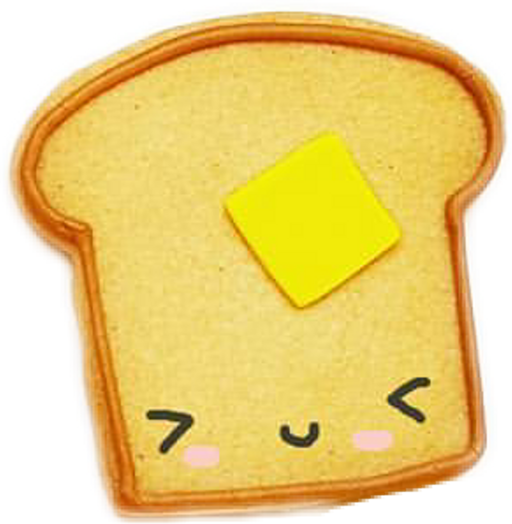 Toast Sticker - Kawaii Faces On Food (1024x1049), Png Download