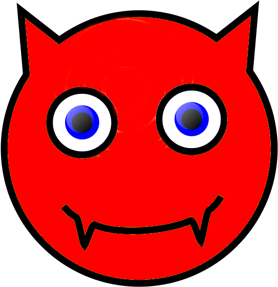 Devil Face Png - Emoticon (571x579), Png Download