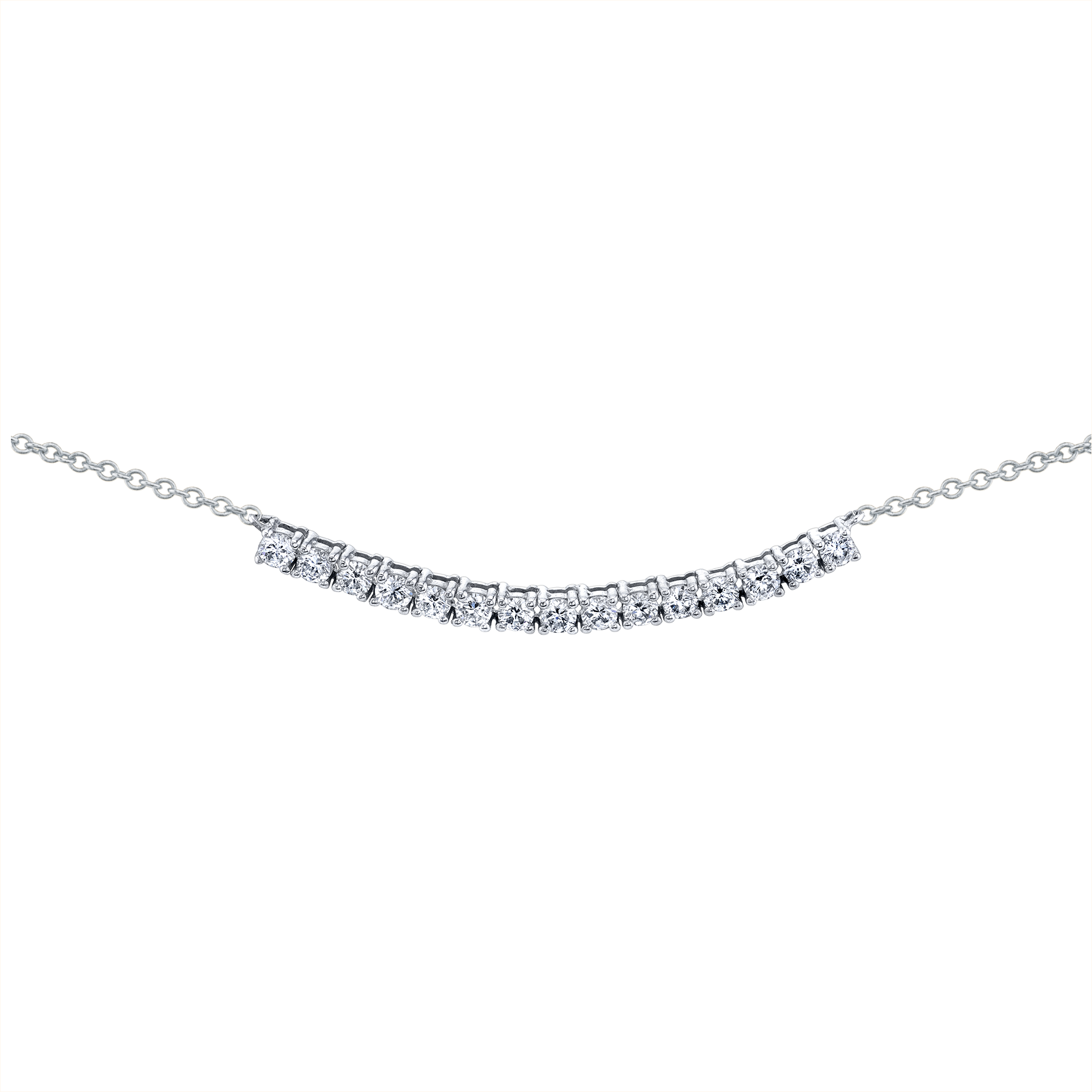 Mini Diamond Tennis Necklace - Chain (1800x1800), Png Download