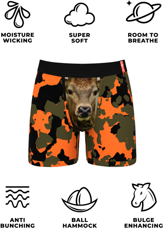 Men's Orange Camo Pouch Underwear - Boxer In Hammock (683x1024), Png Download