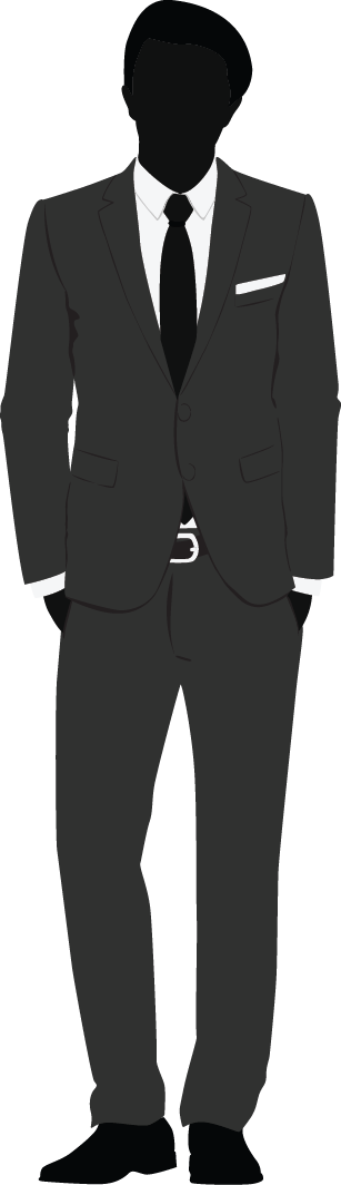 Business Man Silhouette - Tuxedo (307x1064), Png Download