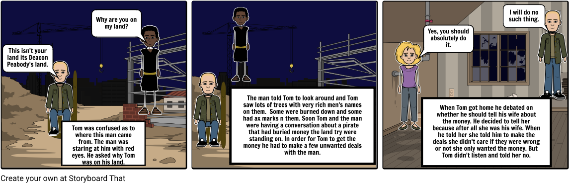 The Devil And Tom Walker - Cartoon (1164x385), Png Download