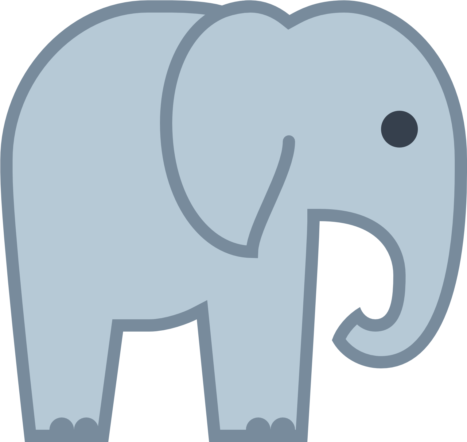 Mammoth Clipart Animal Body - Elephant Icon (1600x1600), Png Download