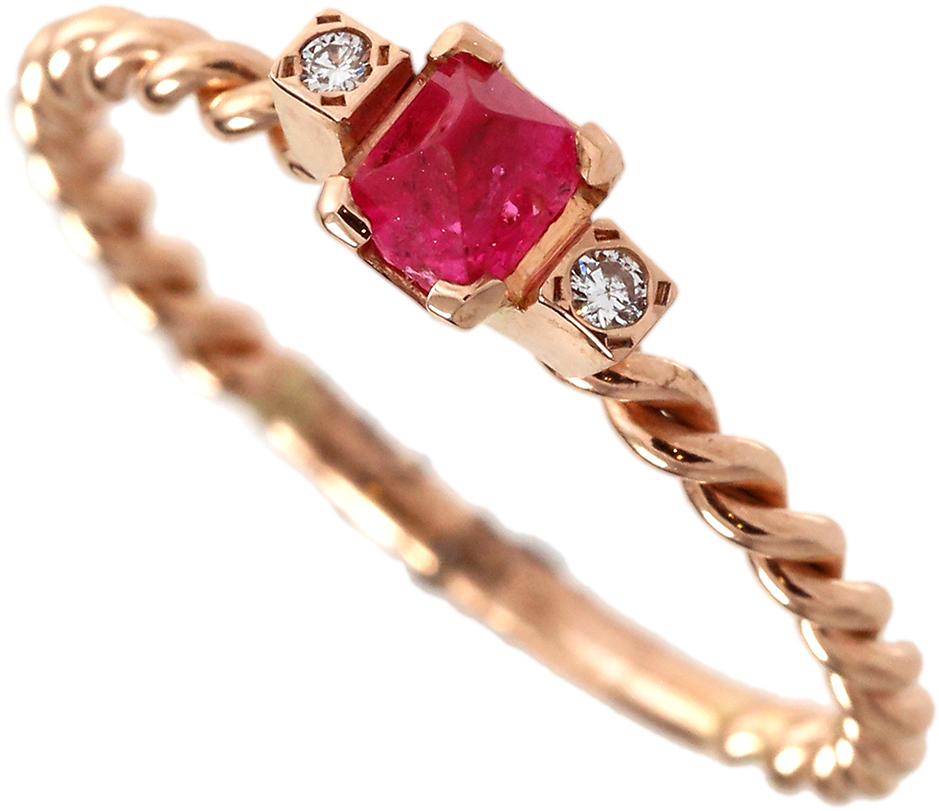 Dainty Red Spinel Crystal Ring - Diamond (1024x1024), Png Download