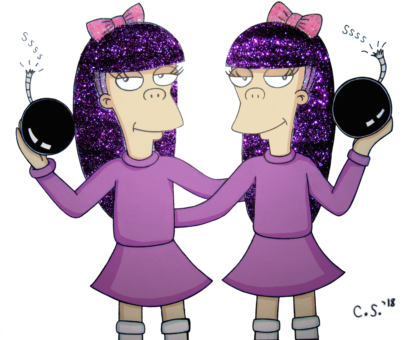 Sherri And Terri - Terri And Bart Deviantart (1467x1288), Png Download