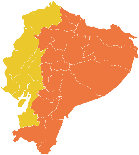 Proficiency By Region And City - Country Of Ecuador (834x834), Png Download