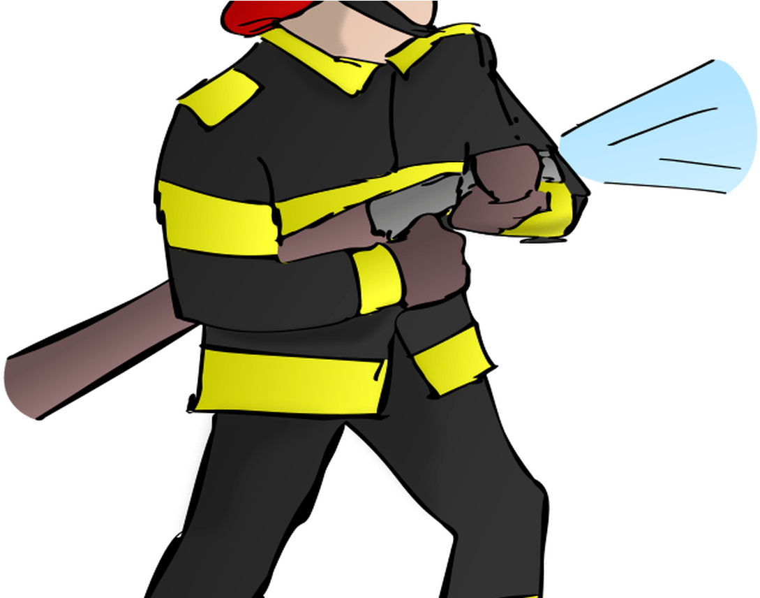 Free Cartoon Fire Fighter, Download Free Clip Art, - Firefighter Clip Art (1368x855), Png Download
