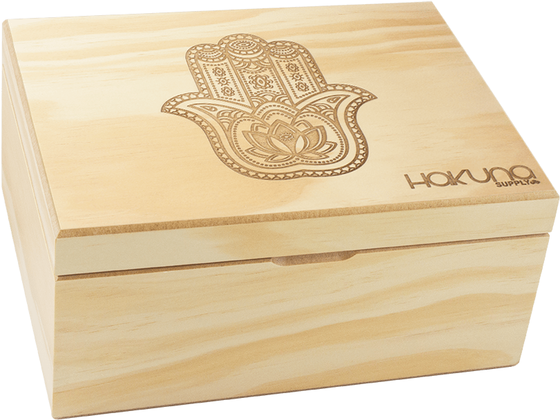 Natural Pine Stash Box Hamsa - Box (1024x1024), Png Download