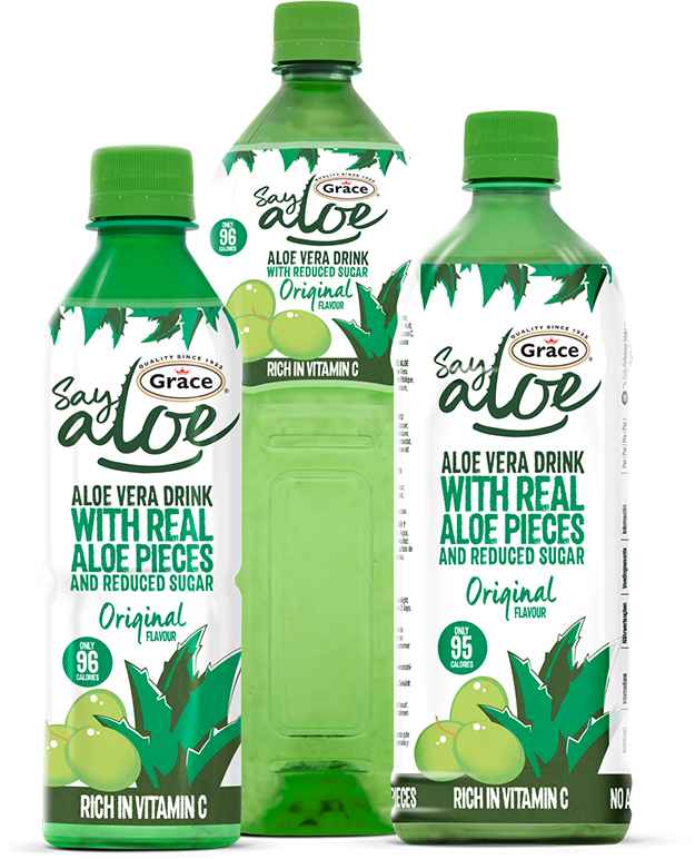 Say Aloe Reduced Sugar Original - Aloe Vera Drink Strawberry Flavour (625x772), Png Download