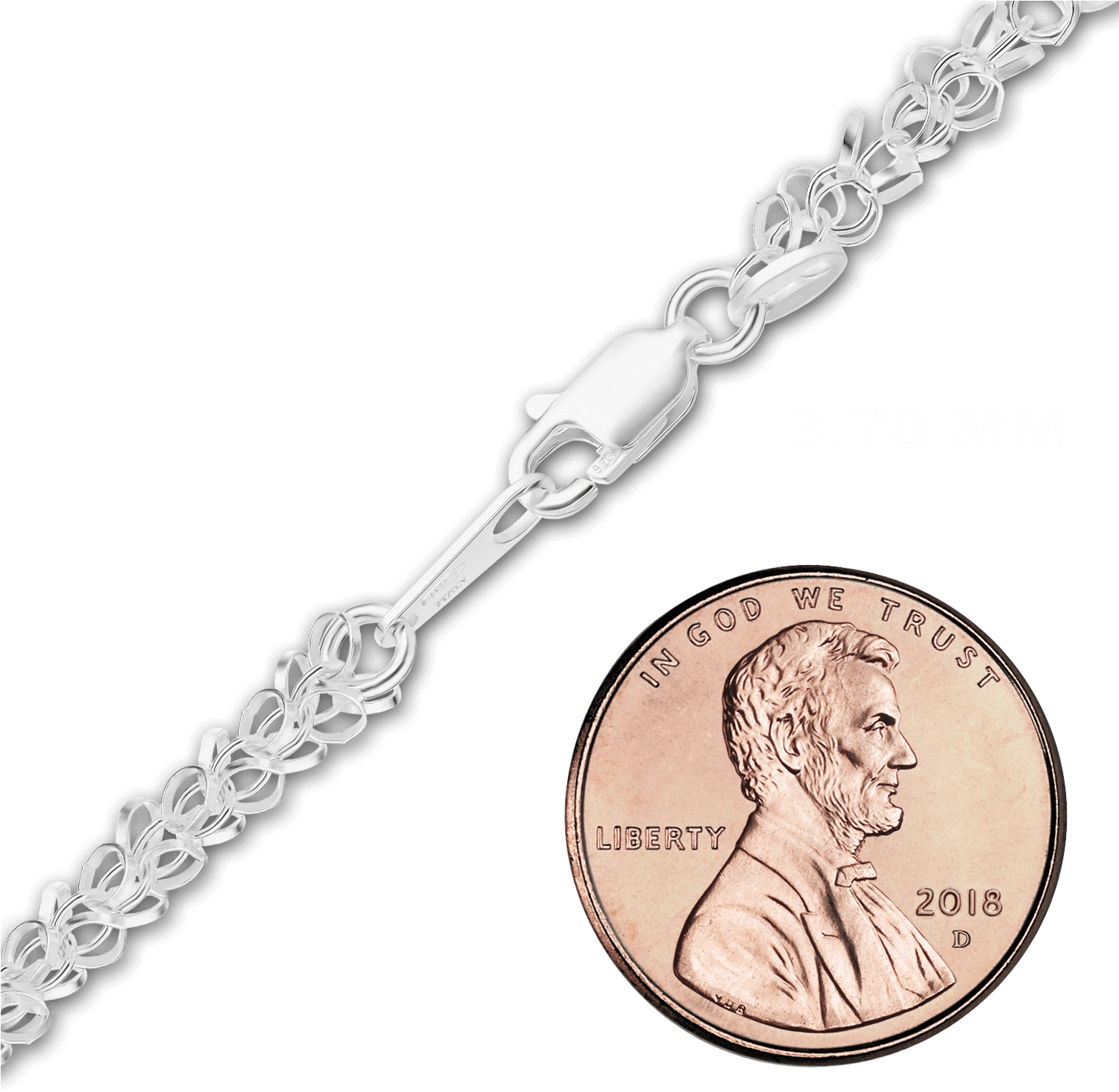 Finished Handmade Ring Ring Chain In Sterling Silver - Rhode Island Is Small (1500x1500), Png Download