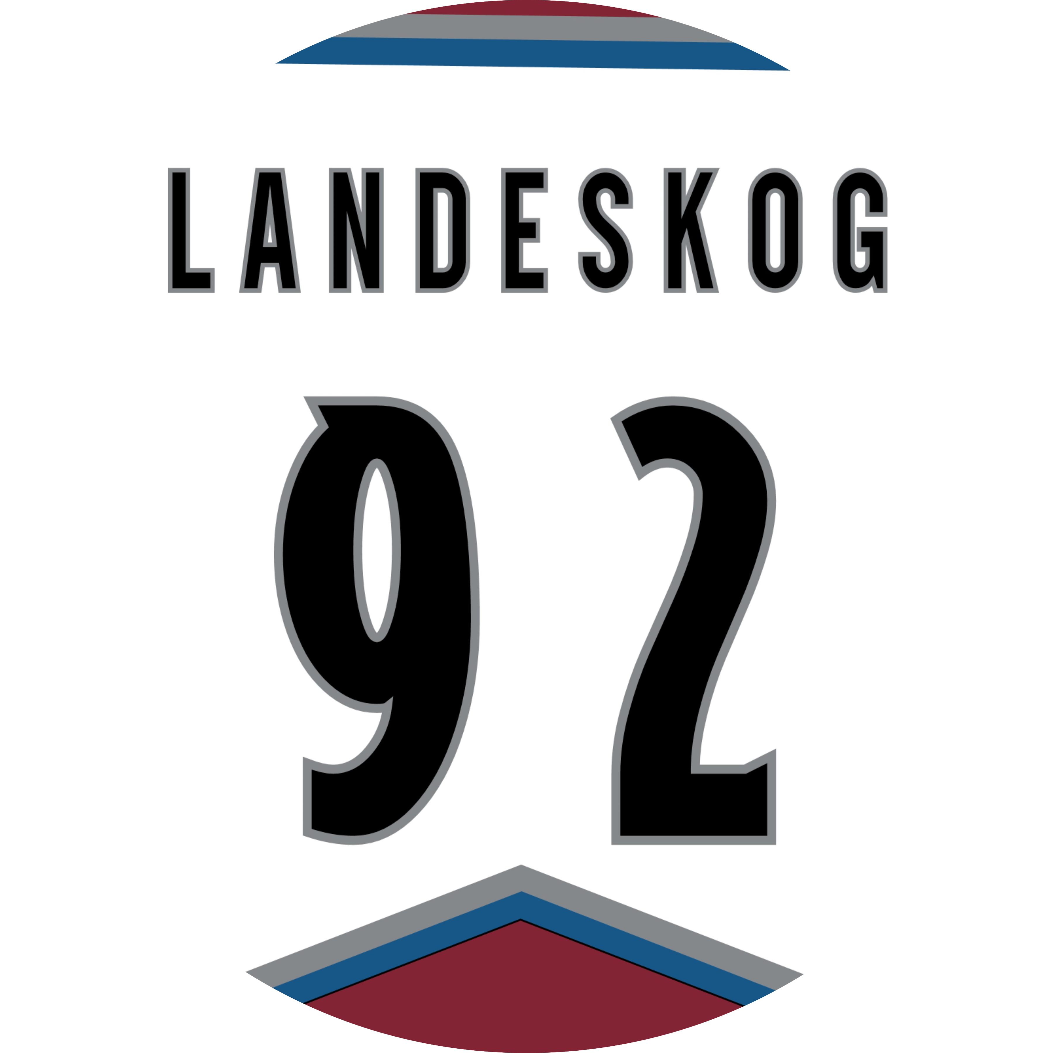 Gabriel Landeskog Away Jersey By Puckstyle (3600x3600), Png Download