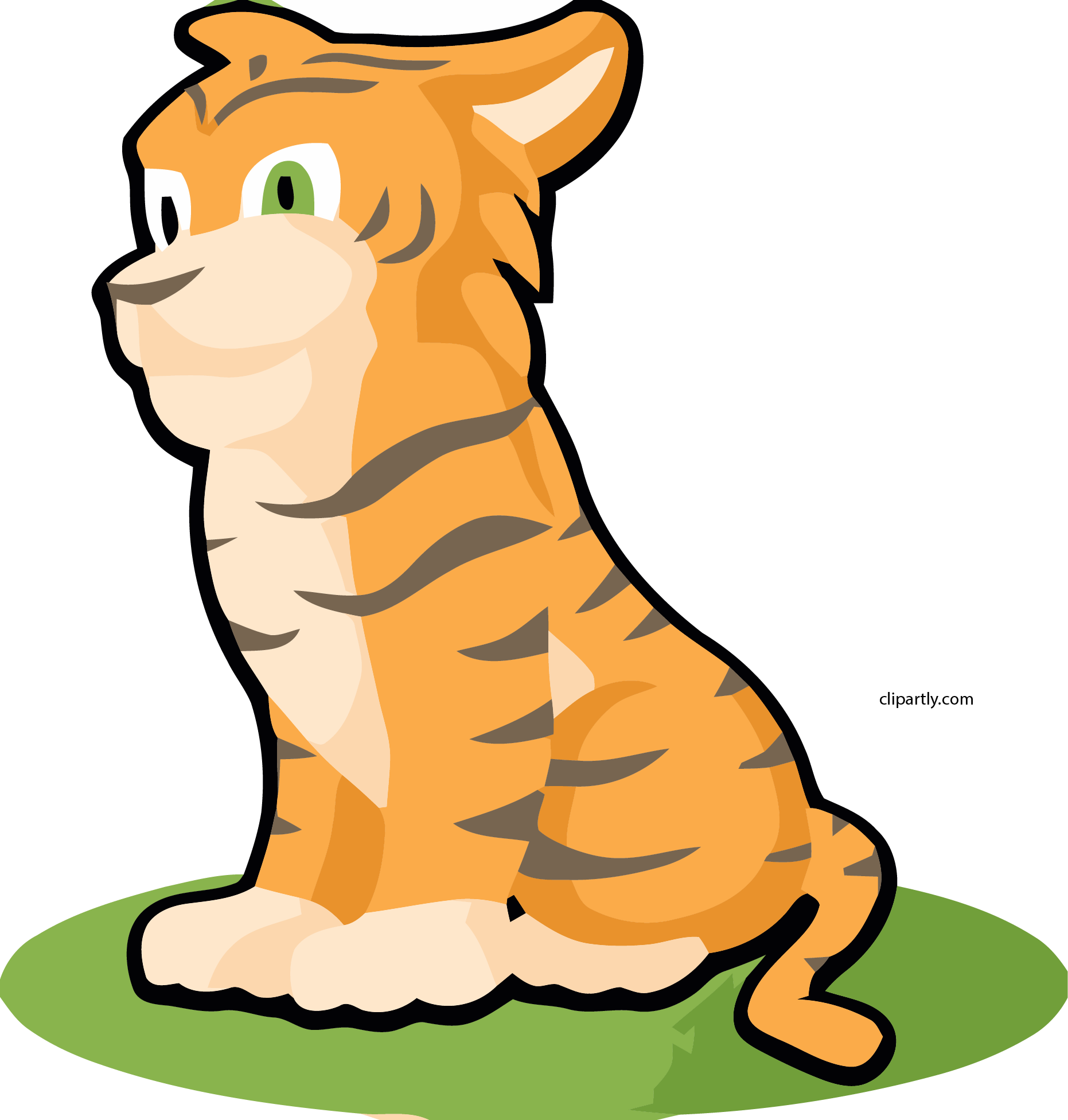 New Sitting Tiger Clipart Png (1862x1952), Png Download