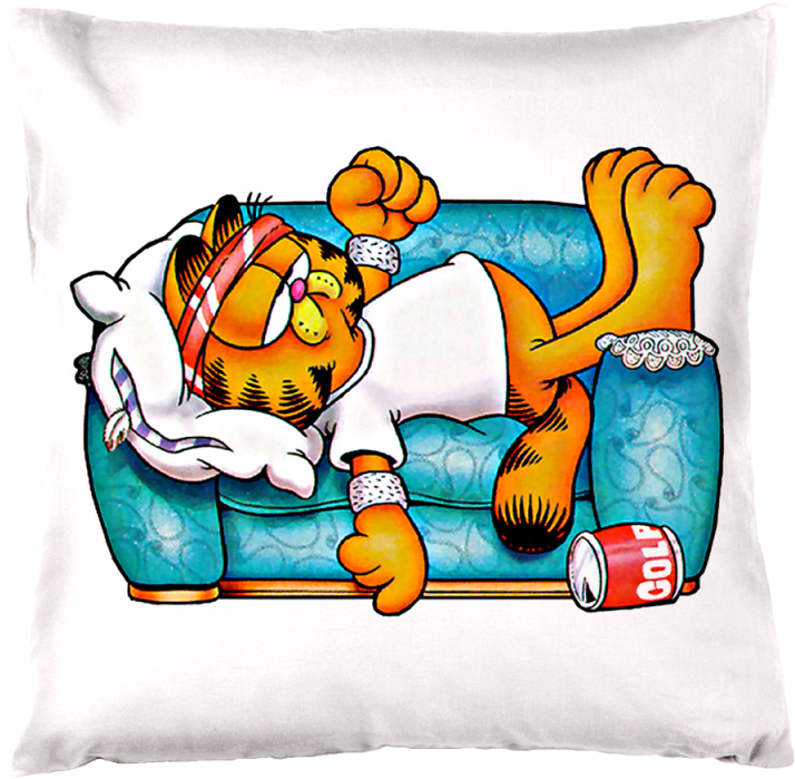 Decorative Throw Pillow Tired Garfield - It's Too Hot To Work (800x800), Png Download