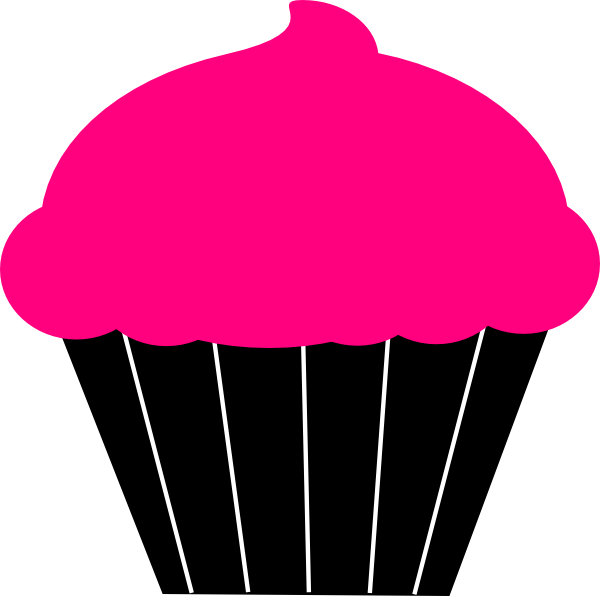 Cupcake Clipart Logo - Cupcake Pink Black Clipart (600x596), Png Download