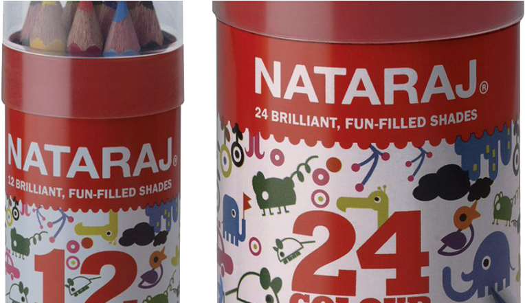 Color Pencil Tin Pack12 24 - Natraj Colour Pencil In Tin (1024x440), Png Download