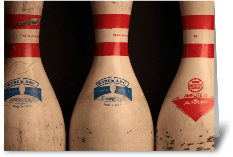 Bowling Pins Greeting Card - Ten-pin Bowling (848x698), Png Download