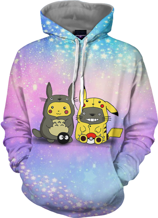 Pikachu Cosplay Totoro & Totoro Cosplay Pikachu 3d - Supreme Dragon Ball Hoodie (1024x1024), Png Download