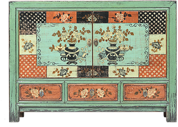 Xn360 Aparador Vintage Flores De Diseño Chino Oriental - Drawer (600x600), Png Download