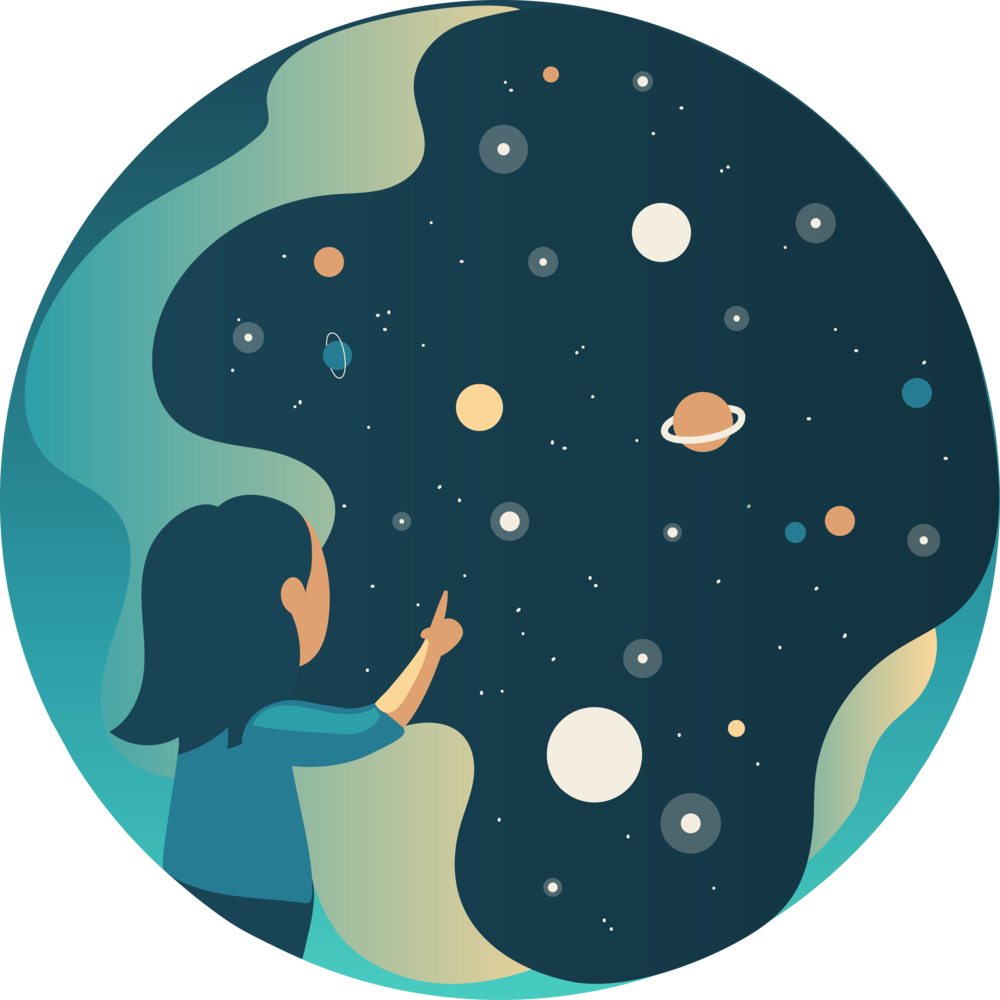 Skygazing - Illustration (1000x1000), Png Download
