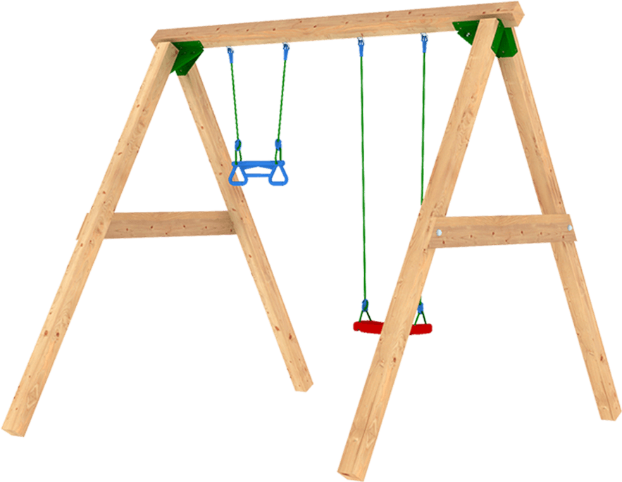 Wooden Playground Equipment For Your Garden Jungle - Wood (1000x1000), Png Download