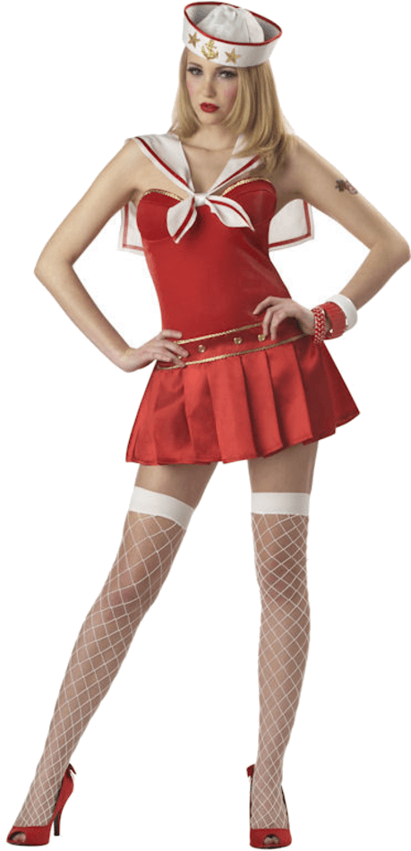 Adult Nautical Star Sailor Costume - Sailor Girl Costume (600x951), Png Download