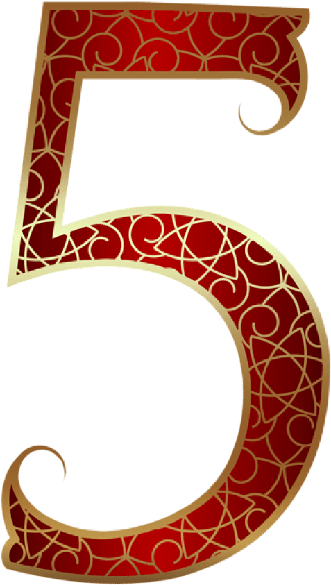 Free Png Download Gold Red Number Five Clipart Png - Clip Art (480x850), Png Download