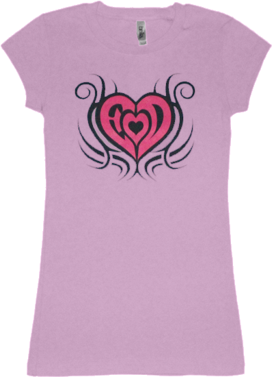 "heart Of Fire" Ladies Fitted - Heart (600x600), Png Download