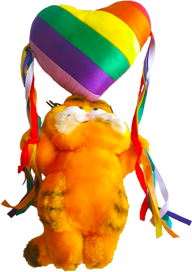 X Transparent Rainbowcore Rainbow Gay Pride Kidcore - Gay Garfield (714x946), Png Download