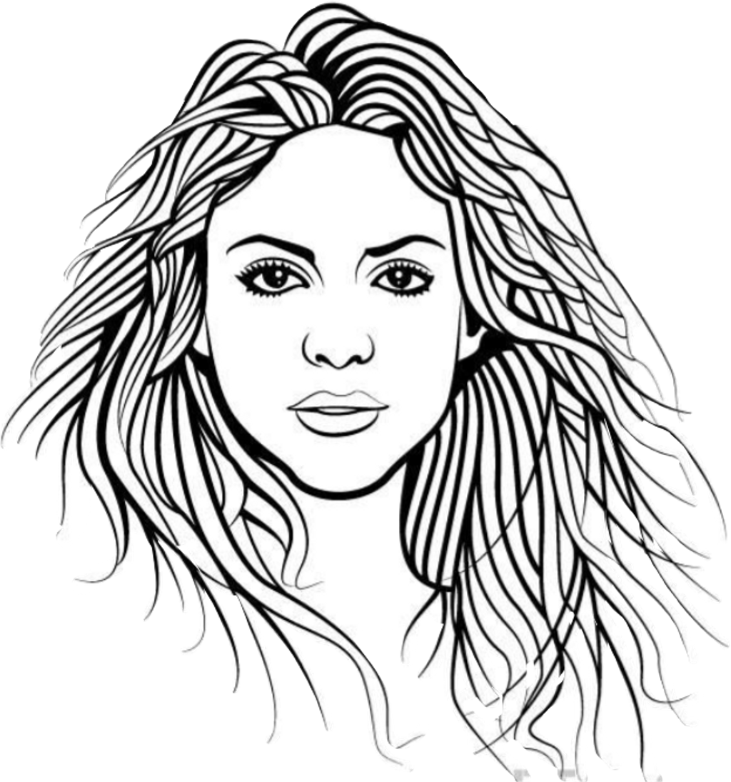Shakira Sticker - Cabelleras De Mujer En Vectores (1024x1095), Png Download