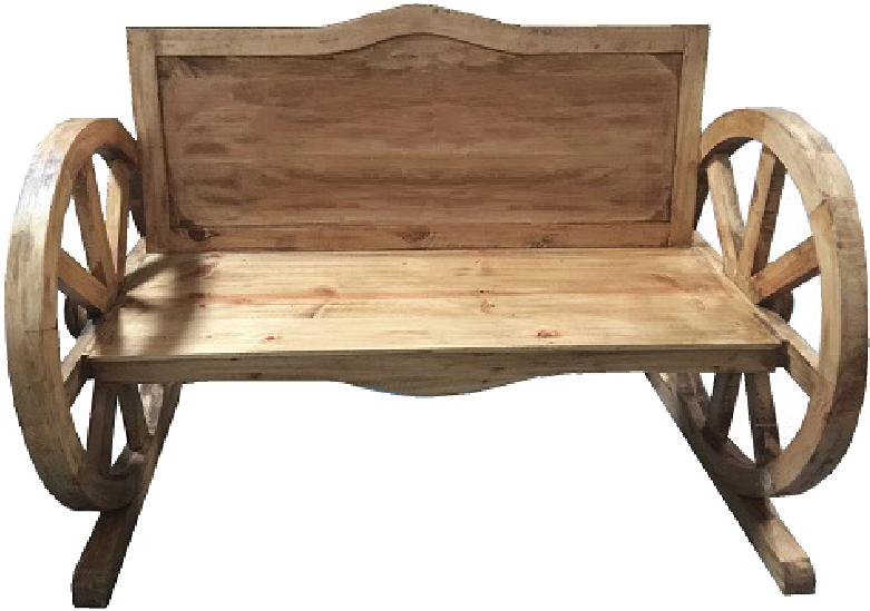 Ltsal18 Wagon Wheel Bench - Bench (800x618), Png Download