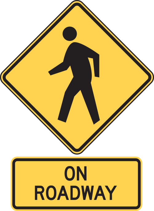 Signs - Pedestrian Sign Logo (500x686), Png Download