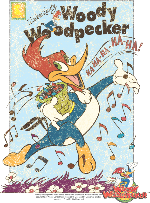 Woody Woodpecker Vintage Woody Women's T-shirt - Shirts Woody Woodpecker Vintage (720x864), Png Download