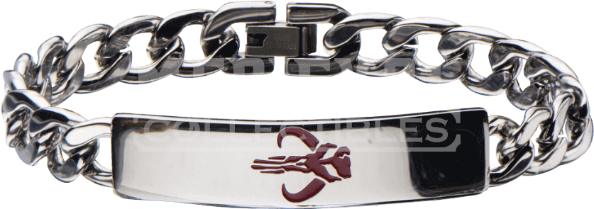 Star Wars Mandalorian Symbol Id Curb Chain Bracelet - Bracelet (850x850), Png Download