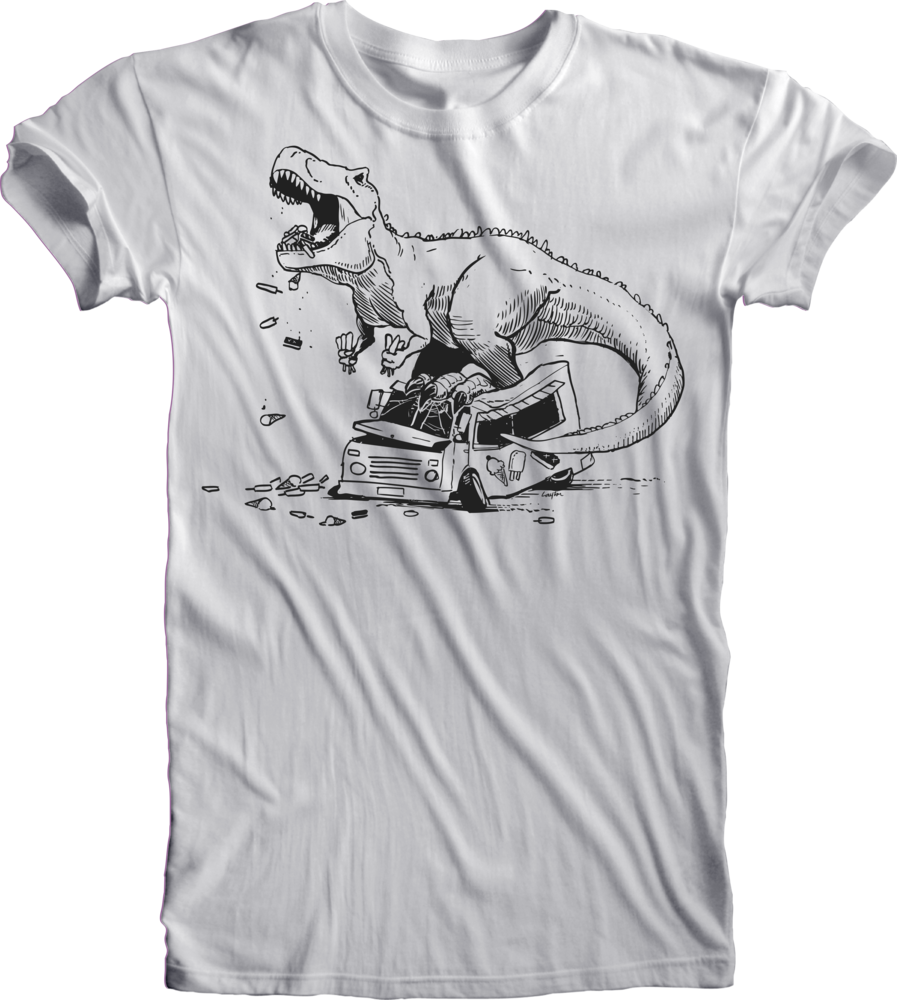 Image Of T-rex Ice Cream Truck Freezer Friday Shirt - Moto Guzzi T Shirts Uk (897x1000), Png Download