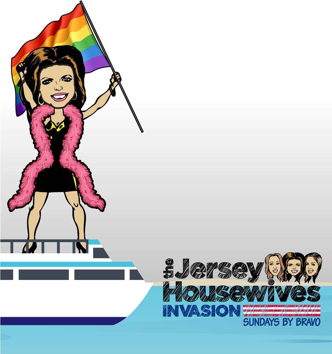 'real Housewives Of New Jersey' Fourth Of July Snapchat - Cartoon (1079x1162), Png Download