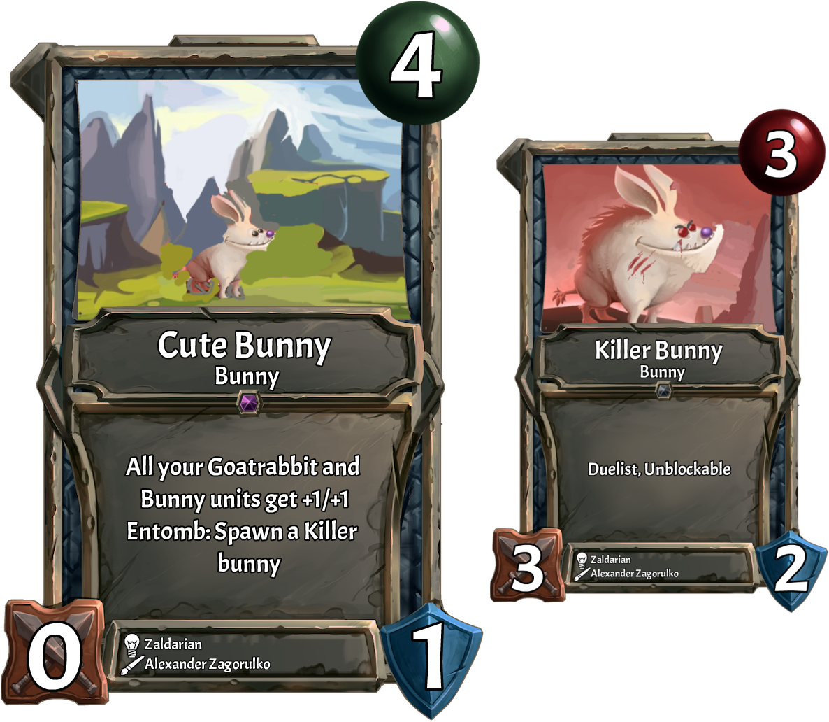[card] Cute Bunny, Killer Bunny - Cartoon (1190x1041), Png Download