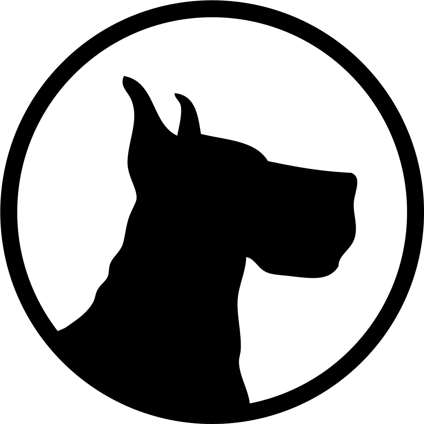 The Windish Agency - Silhouette Great Dane Png (1800x1800), Png Download