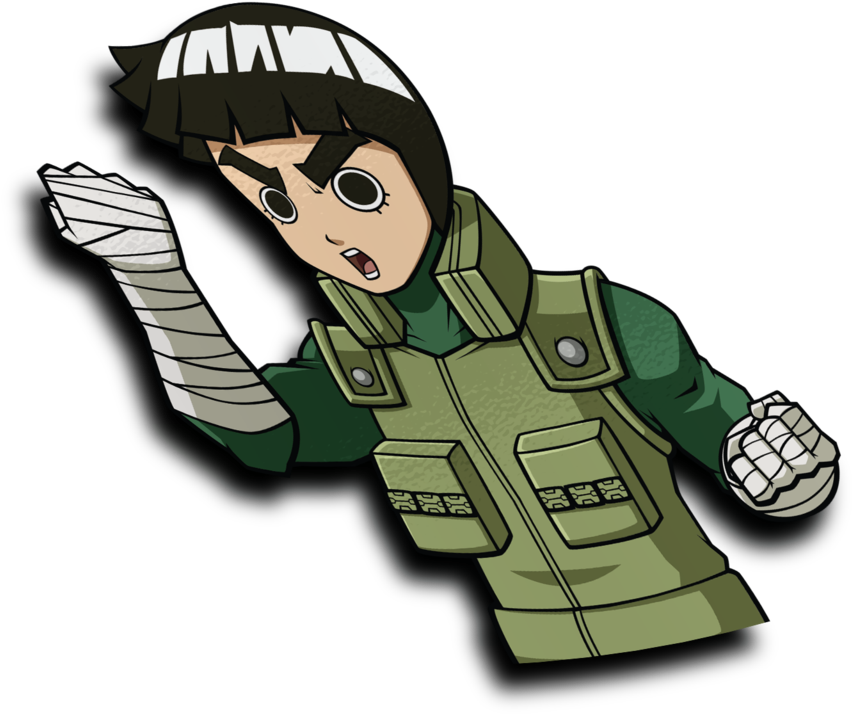 Rock Lee Half Peeker Sticker - Cartoon (1280x1280), Png Download