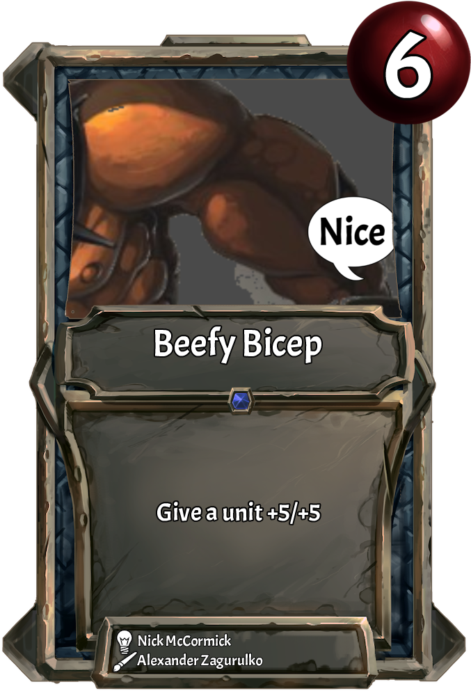 [card] Beefy Bicep - Cartoon (700x1041), Png Download