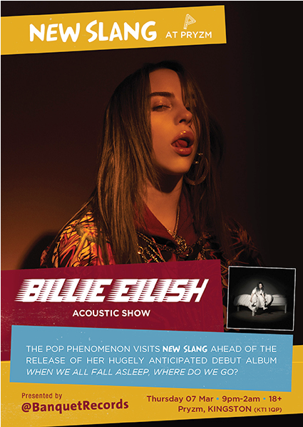 Billie Eilish Thursday 7th March At New Slang, - We All Fall Asleep Where Do We Go (598x598), Png Download