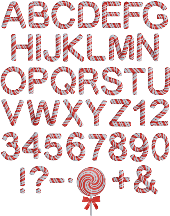 Sweet Taste Of Christmas Typeface - Christmas Candy Font (595x755), Png Download
