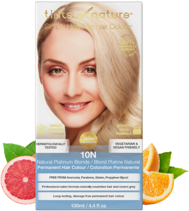 10n Natural Platinum Blonde Permanent Hair Dye - Tints Of Nature 6c (594x700), Png Download
