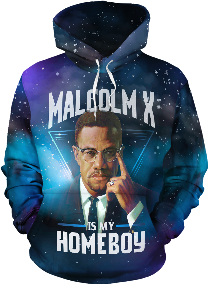 Malcolm X Is My Homeboy All-over Hoodie - Molecule Hoodie (1024x1024), Png Download