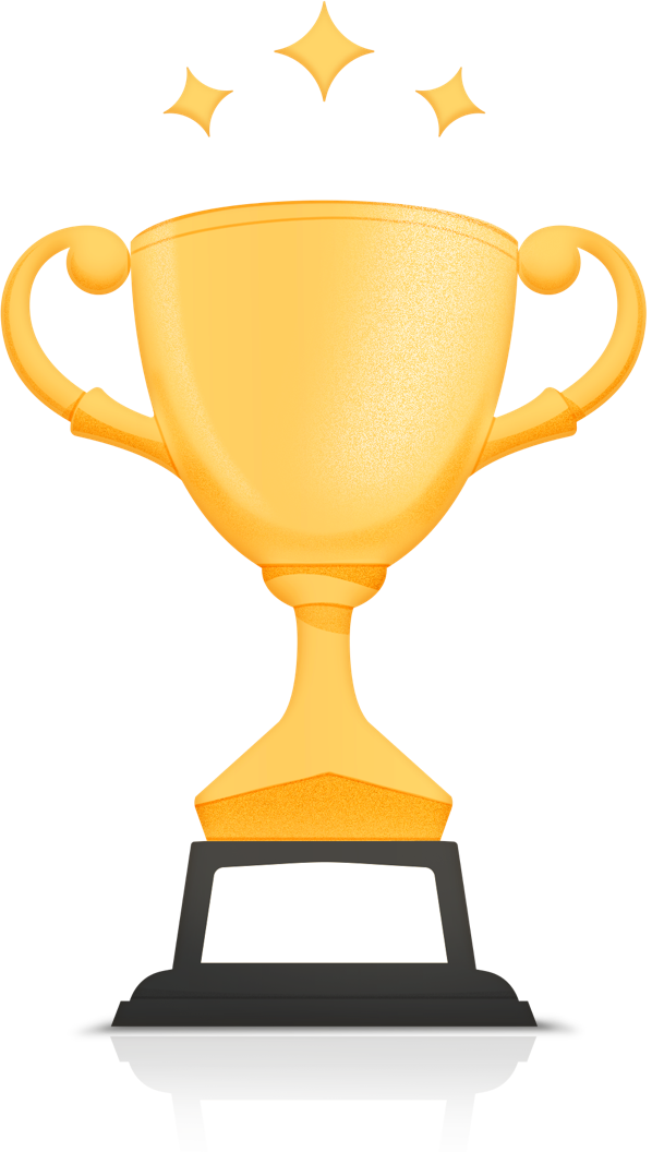 Golden Trophy - Trophy (598x1056), Png Download