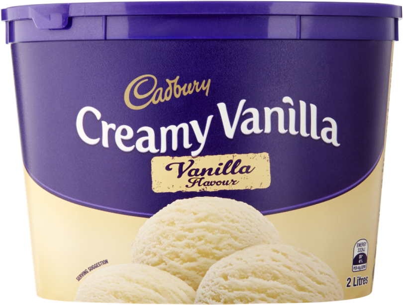 Cadbury Creamy Vanilla Tub 2 Litre (960x760), Png Download