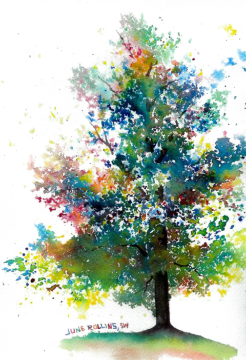 Free Png Download Abstract Tree Watercolor Painting - Abstract Watercolor Tree Painting (480x702), Png Download