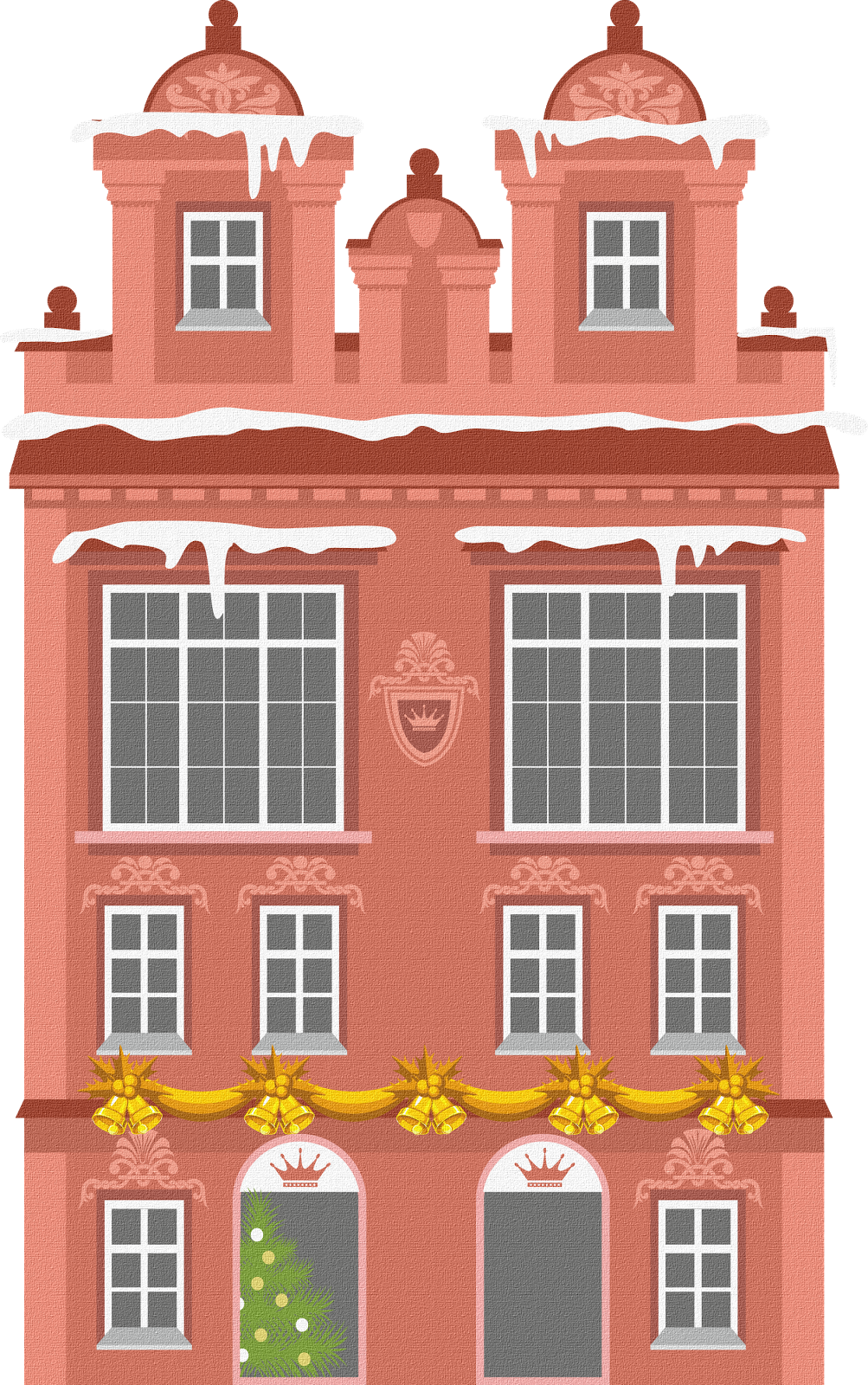 Sisters' Warehouse Building Silhouette, Amsterdam Houses, - Christmas Building Clipart (1003x1600), Png Download