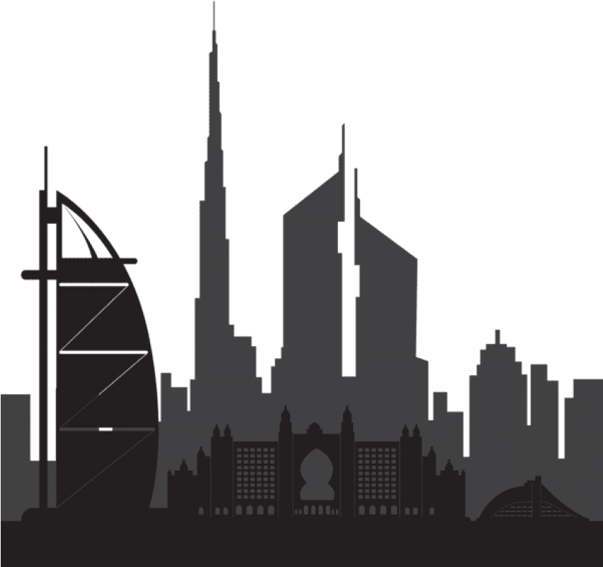 Free Png Dubai Silhouette Png Png - Dubai Buildings Silhouette Png (850x807), Png Download