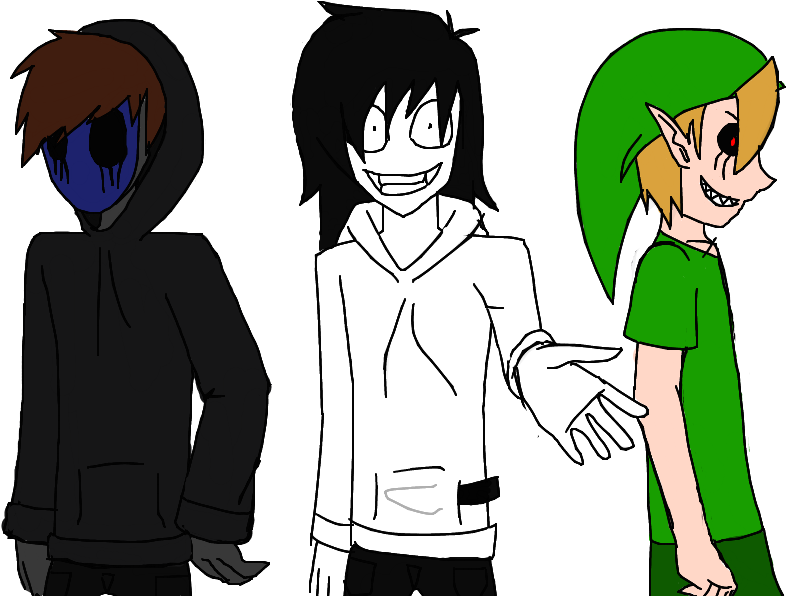 Drawn Eyeless Jack Eyless - Eyeless Jack Jeff The Killer And Ben Drowned (1080x595), Png Download